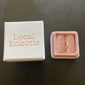 Local Eclectic diamond gold hoop huggie